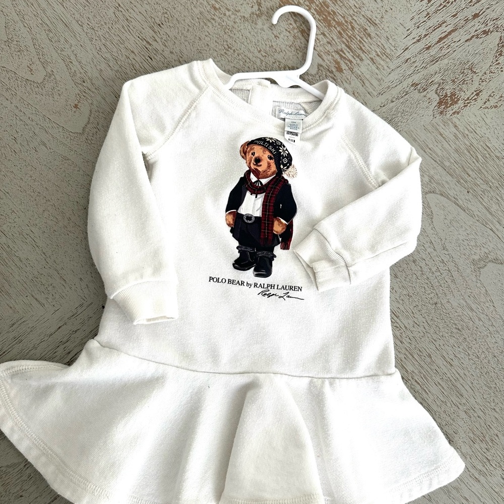Ralph Lauren White Polo Bear Dress